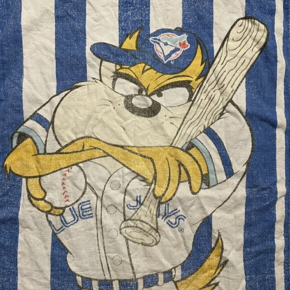 Vintage 90s MLB Toronto Blue Jays Taz Tasmanian Devil Beach Pool Towel 1994 - Picture 2 of 3